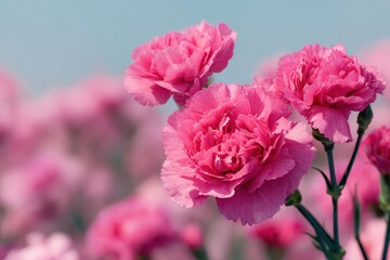 Field backdrop with a pink carnation