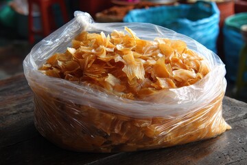 Fish bladder in a plastic bag for sale