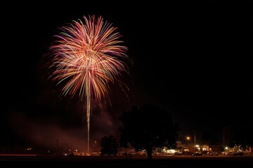 Fireworks display in New Lisbon Wisconsin during Wa Du Shuda Days