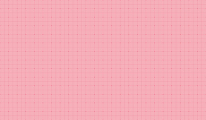 Vector millimeter graph paper, technical grid, geometric pattern. Blank squared grid texture in pink color