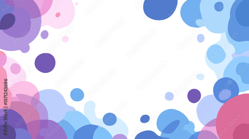Poster colorful abstract background with soft pastel bubbles and shapes
