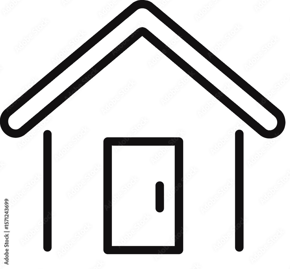 Poster simple house icon in vector style with minimalistic design