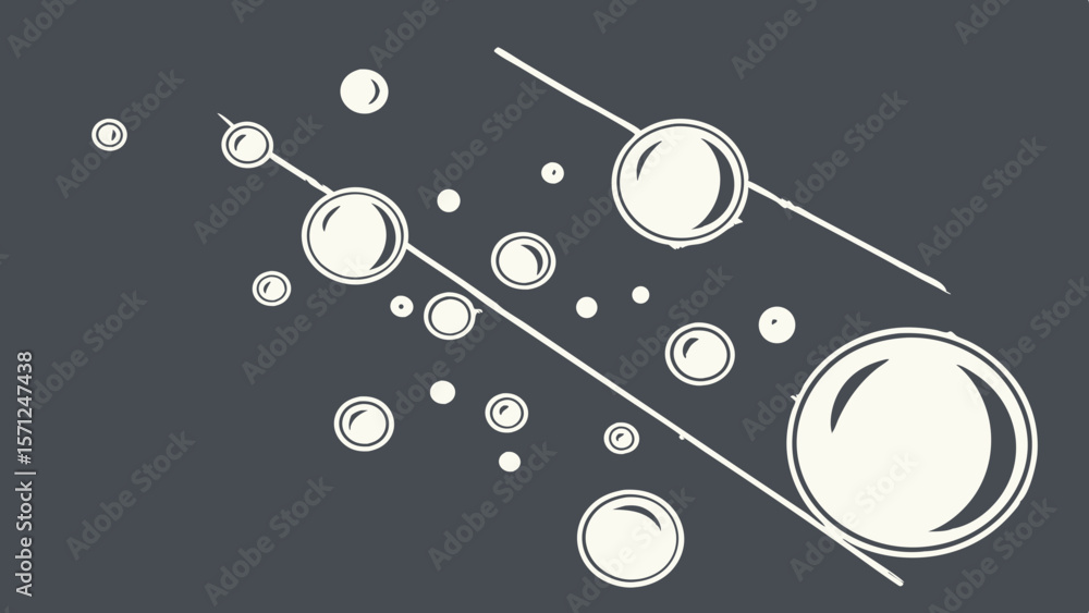 Poster vector glowing white orbs scatter across transparency background, creating dynamic visual effect