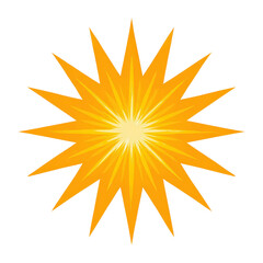 Bright Yellow Explosion with Sharp Rays and Radiant Glow Effect