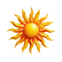 Bright and Vibrant Sun Illustration with Energetic Rays Shining