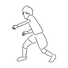 역동적인 포즈로 축구를 하는 선수 일러스트