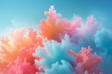 Coral to sky blue fresh gradient blend