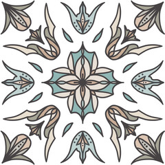 Decorative seamless pattern. A pattern of tiles