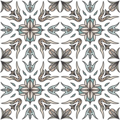 Decorative seamless pattern. A pattern of tiles