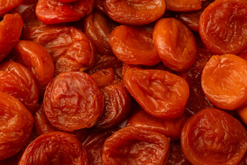 Dried apricots isolated on white background.