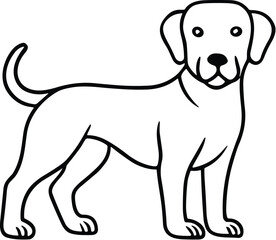 Obraz premium Dog vector black silhouette print design