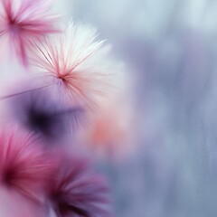 Extreme blurred photography of closeup flowers in pastel shades nature soft environment serene viewpoint