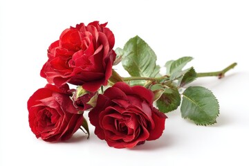 isolated white background with red roses © LimeSky