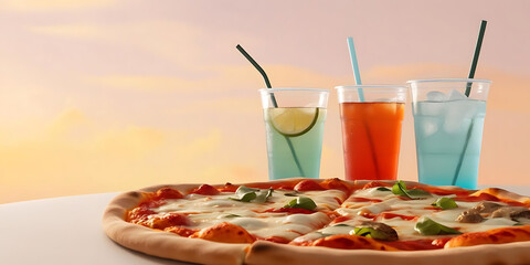 Freshly baked pizza with rich tomato sauce and sliced olives ready to serve

