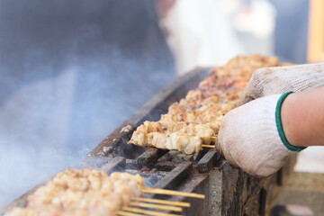 炭火焼の焼き鳥