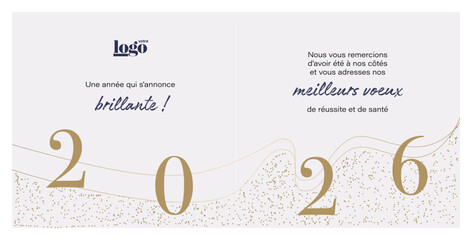 2026 logo and premium wish card with leaf style. Happy new Year.