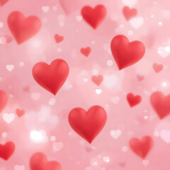 Valentine's Day Background with Floating Hearts – Romantic Design