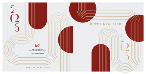 2026 logo and premium wish card with leaf style. Happy new Year.