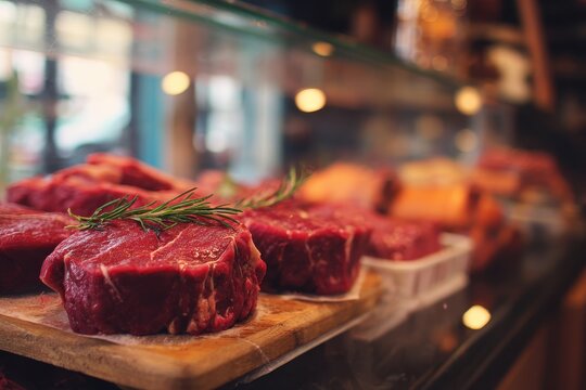 Locally sourced grass finished beef available at a quaint butcher - Powered by Adobe