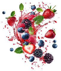 PNG Fresh mixed berries splash