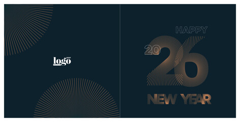 2026 logo and premium wish card with leaf style. Happy new Year.