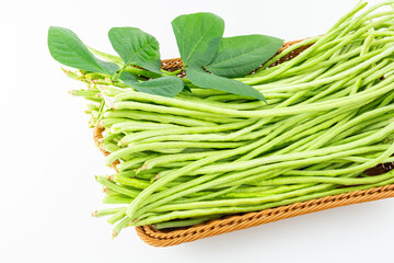 Fresh cowpea on white background