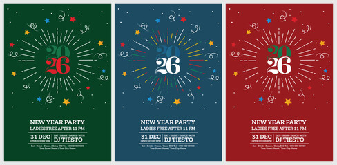 2026 logo and premium wish card with leaf style. Happy new Year.