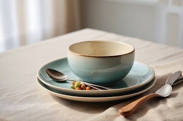 This premium image series captures the elegance of contemporary fine dining through minimalist plate compositions, delicate linen napkins, and carefully placed cutlery. Styled with natural light and s