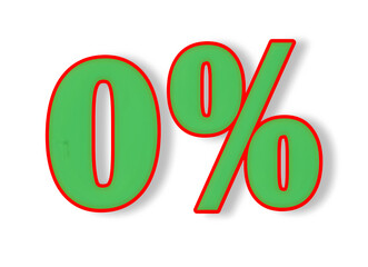 Green zero percent sign
