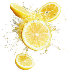 PNG Exploding real lemon yellow fruit yellow lemons.