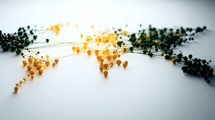 Colorful Network Connections Representing Global Communication and Unity