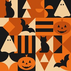 halloween seamless pattern with pumpkins