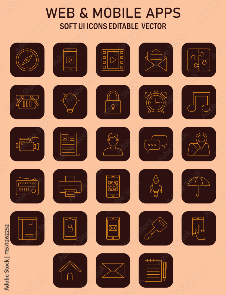 Poster Contemporary User Interface Elements Graphic Set for Web and Mobile Application Development Resource Pack Customizable
