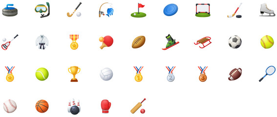 Set of Sport Emoji icons