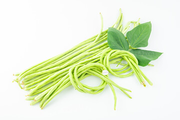 Fresh cowpea on white background