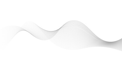 Abstract wavy grey, black color wave line blend gradient flowing line banner design. illustration on transparent background.