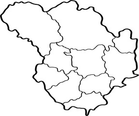 freehand drawing of Leeds city map.
