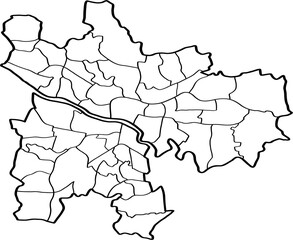 freehand drawing of Glasgow city map.