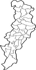 freehand drawing of Manchester city map.