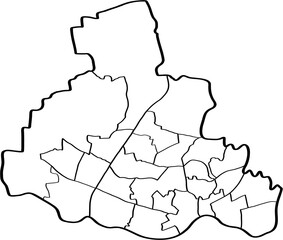 freehand drawing of Newcastle city map.