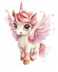 Magic unicorn childish illustration. Stay unique text with fairy pony. Perfect for baby and kids design, t-shirt prints, nursery decoration, poster, cards.