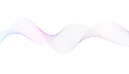 Abstract colorful line wave banner design. isolated line wave illustration on transparent background.