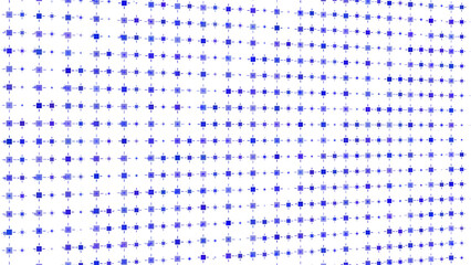 Abstract motion graphic background, blue flickering or blink dots on white background