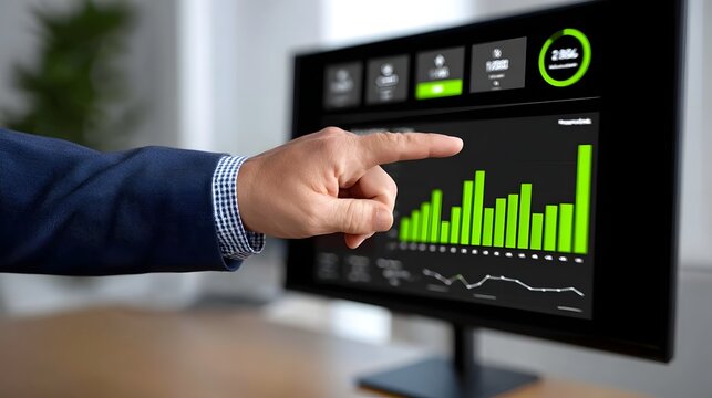Analyzing financial data on a digital dashboard interface