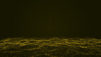 Technology background seamless looping exploding yellow particles innovation. Futuristic abstract digital design explosion burst dynamic motion movement energy particle artwork