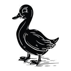 Hand drawing style of duck vector. It is suitable for farm animal icon, sign or symbol.