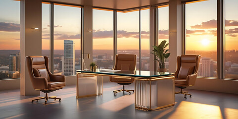 Stylish contemporary living room with elegant decor and large windows

