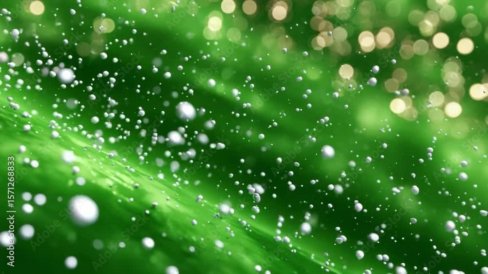 Poster abstract green texture with bubbles: an elegant image showcasing a vibrant green textured background