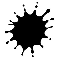Naklejka premium Black liquid splash symbol splatter
