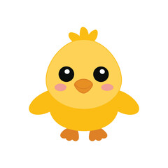 Cute Baby Chick Illustration with Blush Cheeks Kawaii Style